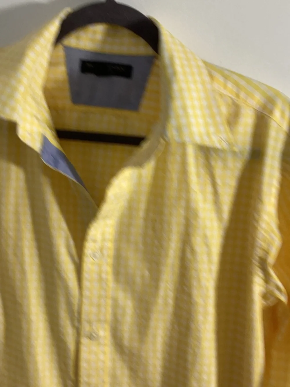 BANANA REPUBLIC MEN'S SIZE M SOFT WASH SHIRT LONG SLEEVE YELLOW WHITE CHECKERED